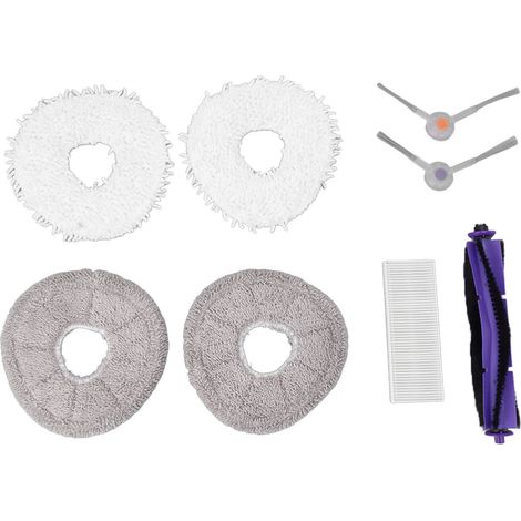 Kit Accessoires Aspirateur J3 - Brosse Rouleau - 2 Brosses Latérales - Filtre - 4 Chiffons (2 Blancs 2 Gris) - 1 Pièce (1/5)