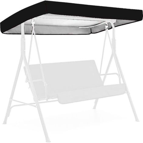 Balancelle de jardin universelle noire 2-3 places avec toit - 191 x 120 cm (1/4)