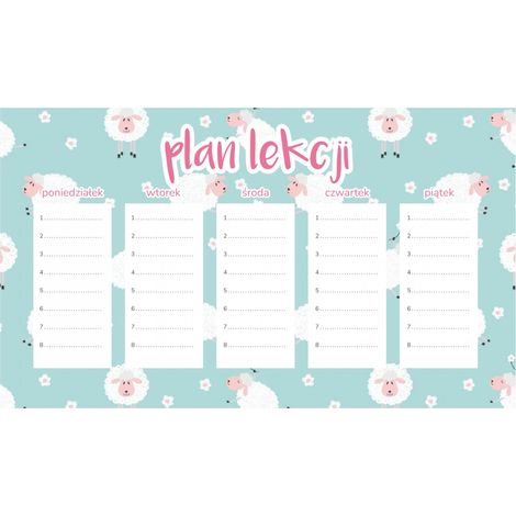 Magnetischer Unterrichtsplan für Kinder, süßes Schaf, 30 x 17,5 cm