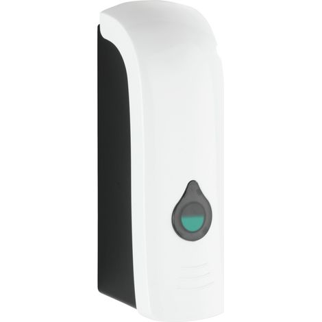 WENKO Distributore di sapone liquido da parete Ranera S, distributore di gel igienizzante da parete, senza foratura, Capacità 280 ml, Plastica, 7x22x7,5 cm, bianco