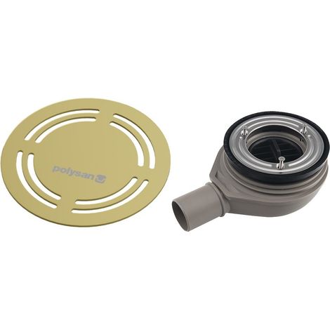 Siphon pour receveur de douche FLEXIA, dia. 90 mm, DN40, couvercle rond doré (1/4)