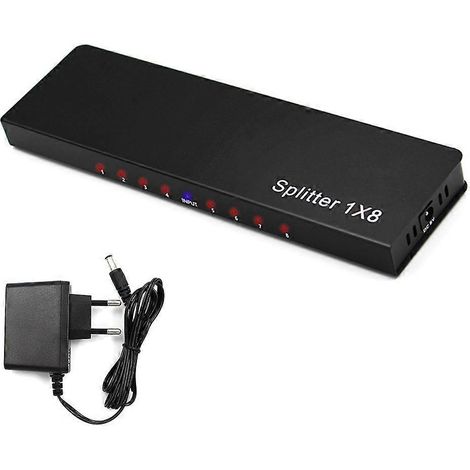 Sélecteur de commutateur HDMI 1 entrée/8 sorties 4K 30 Hz pour PC, TVHD et consoles DVD (Europe) (1/4)