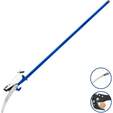 Scie d'élagage à manche extensible WADFOW, coupe jusqu'à 25 mm, 2,8 m, acier SK5
