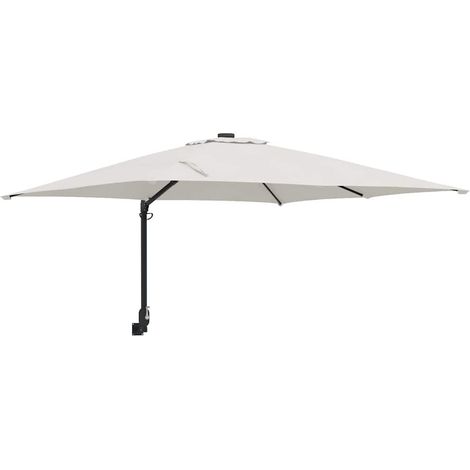 Ombrellone da giardino moderno basculante 248,5 x 247,5 x 160 cm in poliestere color sabbia 020058634