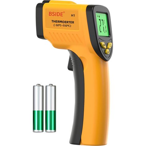 H1 Thermomètre infrarouge Numérique Sans Contact Pistolet de Température Laser -58℉-1022℉ (-50℃-550℃) Émissivité Réglable pour Pizza Cuisine Automobile et Industrie (1/5)