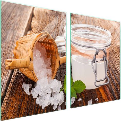 Plaque de protection en verre pour poêle 2x45x52 Sel (1/5)