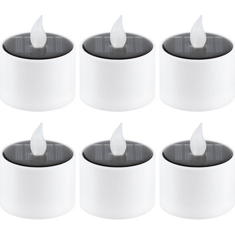 Bougies chauffe-plat décoratives à énergie solaire, bougies d'extérieur jaunes sans flamme et étanches, bougies chauffe-plat écologiques à capteur crépusculaire à énergie solaire.-AquaForge