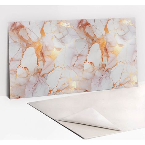 Panneaux muraux autocollants en vinyle imperméable - Marbre doré 100 x 50 cm