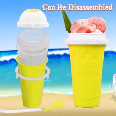 Slushy Maker Cup Gobelet Magique Congelé Rapide Pour Milkshakes D'Été Et Jus De Fruits Réutilisables - Jaune (1/4)