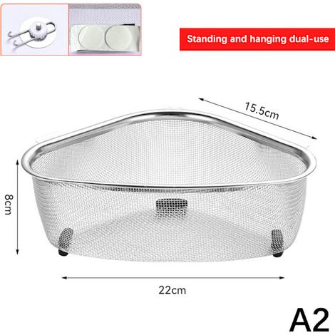 Panier d'égouttage en acier inoxydable, étagère de cuisine triangulaire A2-AquaForge