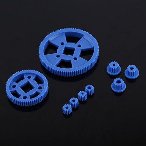 Kit de Poulies et Engrenages en Plastique pour Robot Motorisé - 80 Pièces DIY (1/2)