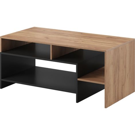 Tavolino da Salotto Asimmetrico, Rovere Grandson / Bianco, 120 x 60 x 52,8 cm (1/3)