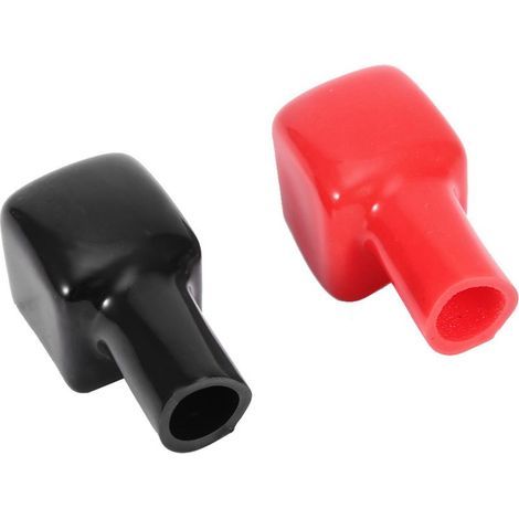 2 pièces en plastique voiture ple positif borne de batterie capuchons isolants Protection couvre noir et rouge (1/5)