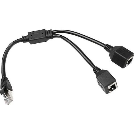 Câble adaptateur répartiteur réseau RJ45, mâle vers 2 ports de prise répartitrice femelle LAN, adapté à l'Ethernet Cat5e et à l'Ethernet Cat6. (1/5)