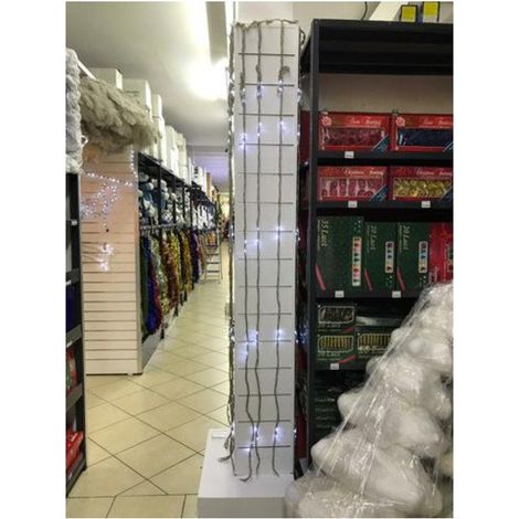 Tenda cascata 260 luci a led bianche 300x100 cm per uso esterno -addobbo decorazione natale