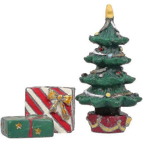 1 coffret cadeau de décoration de Noël pour aquarium miniature en résine, micro-paysage et sapin. (1/5)
