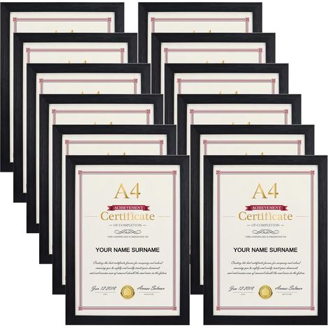 Lot de 12 Cadre Photo A4 (21x29.7 cm), Cadre Photo Noir (1/5)