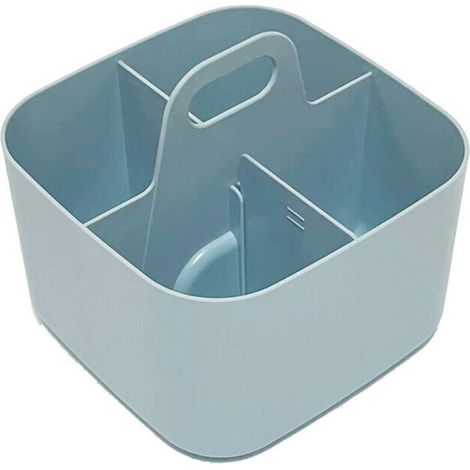 Stapelbarer Aufbewahrungskorb aus blauem Kunststoff – Vielseitiger Organizer mit Griff, ideal für Büro, Werkstatt und Bastelarbeiten.