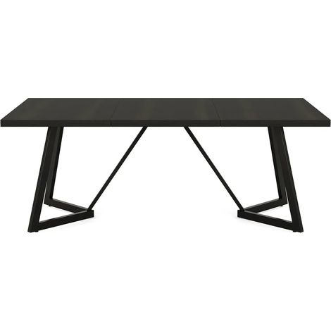 Tavolo da pranzo rettangolare nero in MDF e metallo 180 x 80 x 75 cm MODENUIT (1/5)