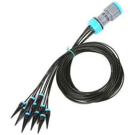 Kit d'irrigation goutte à goutte Dispositif d'arrosage de jardin avec 10 têtes d'égouttement, kit de tête d'égouttement pour pelouse de jardin, kit d'arrosage avec émetteurs de goutte, dispositif (1/5)