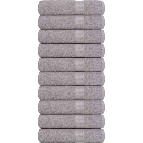 vidaXL Serviettes de douche FROGN 10 pcs gris 70x140 cm 360 g/m² (1/5)