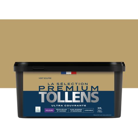 Tollens - Peinture intérieure couleurs - La Sélection Premium Velours - Ultra Couvrante - Vert Soufre 2,5 L - 30m²