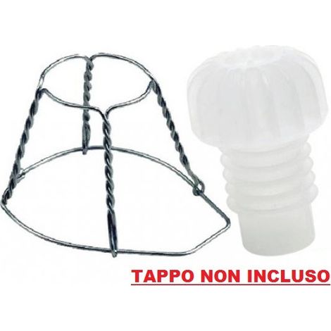 Gabbiette Fermatappi 100 Pz. In Filo Zincato  Per Tappi Alettati Spumante Vino (1/2)