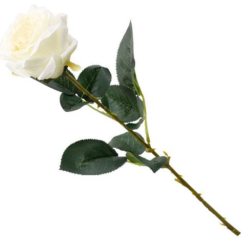 Bouquet artificiel Roses de Silk Luxe à Haut Réalisme Anti-Déformation & Résistant au Temps (63cm, Blanc, 1 Rose) (1/5)