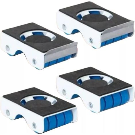 4 patins à meubles blanc avec patins antidérapants, chariot de déménagement pour déplacer armoires et canapés - en métal (avec frein) (1/4)