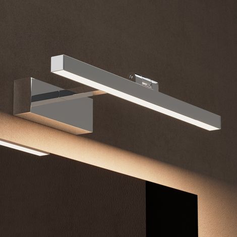 Spiegelleuchte 40cm LED Badlampe  Spiegellampe, 4000K Badezimmer Lampe  180° Drehbar Chrom 9W Strahlenschön