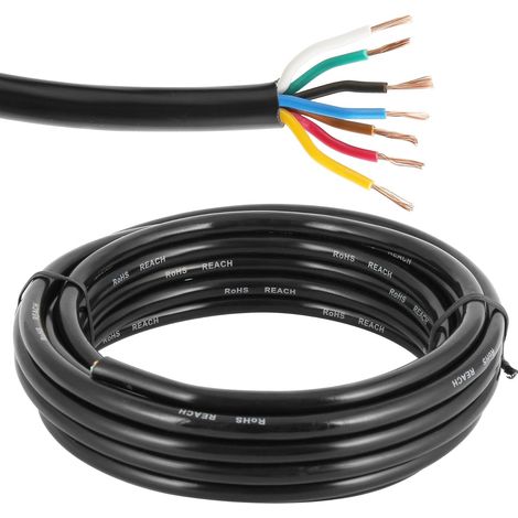 Câble 7 Conducteurs 5M Câble Véhicule 7 Fils Câble Electrique Remorque 7x0.5mm² Câble pour Le câblage des Feux Arrière Remorque Rond 7 pôles (1/5)