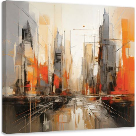 Quadro su tela, Architettura astratta della città  - 30x30 (1/3)