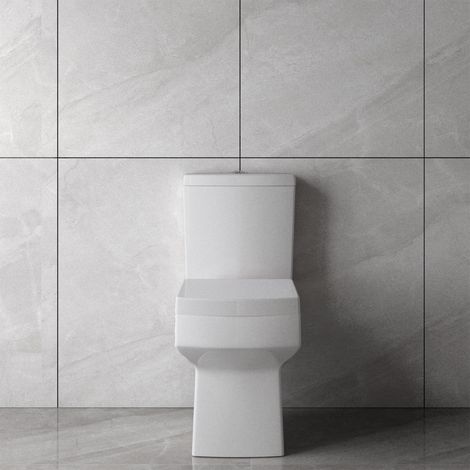 Bathroom Square White Ceramic Modern Close Coupled Toilet  WC