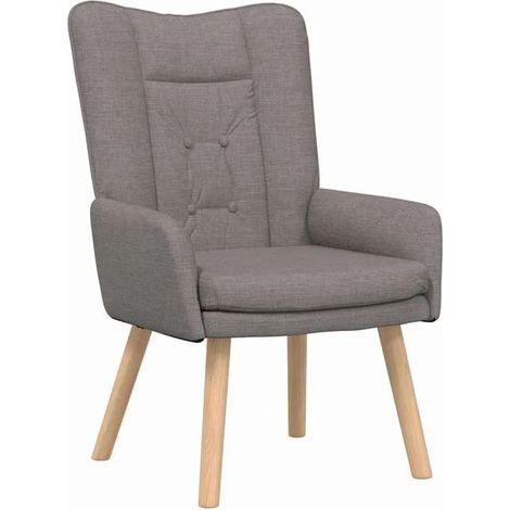 Fauteuil design gris-brun en tissu et contreplaqué – Dimensions 63 x 67 x 94 cm – Assise confortable, dossier ergonomique, style scandinave moderne pour salon ou bureau (1/5)