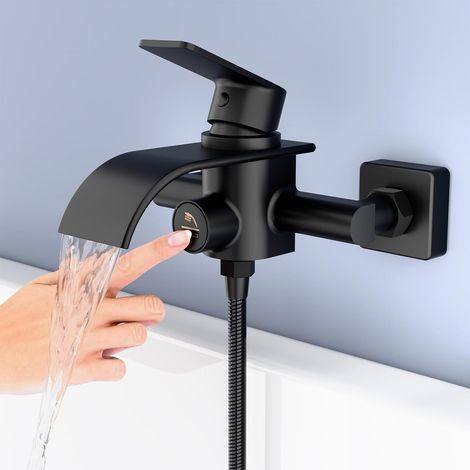 Robinet de baignoire noir, mitigeur de baignoire cascade (1/5)