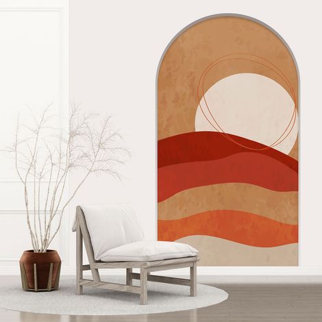 Stickers Trompe l'oeil Arche - Voute - Paysage Boho - 60 x 105 cm (1/5)