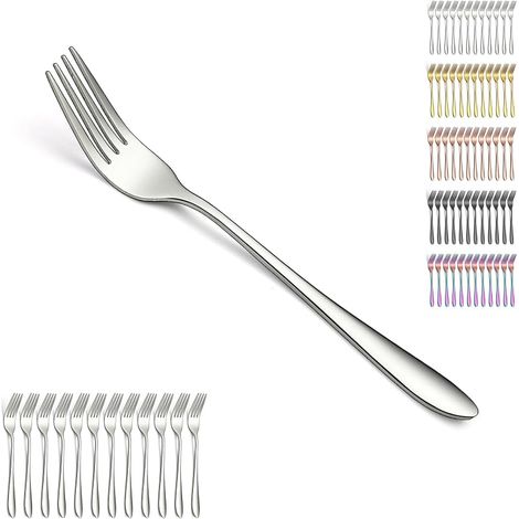 12-teiliges 20,5 cm langes Tischgabeln-Set aus Edelstahl für Zuhause, Restaurant und den täglichen Gebrauch, leicht zu reinigen und abwaschbar (1/5)
