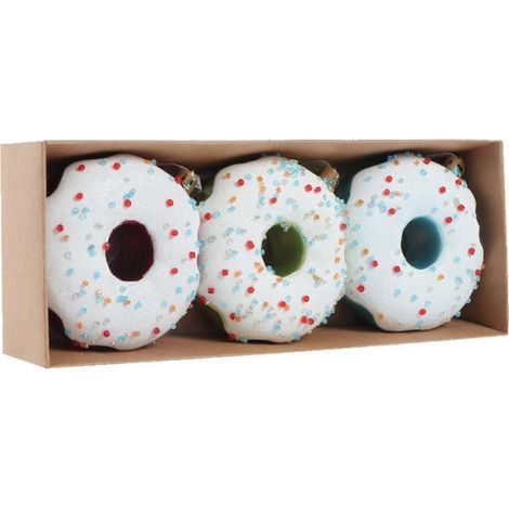 Lot de 3 décorations de Noël en forme de donuts, cadeau gourmand pour un café, une maison ou un mariage. (1/4)