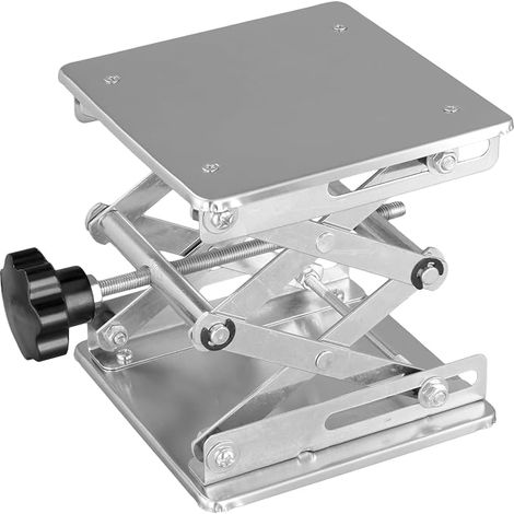 Laboratory Lift Table 200 x 200 mm, Galvanised Iron Lifting Platform, Height Adjustable 85-280 mm for Laboratory Experiments (1/5)