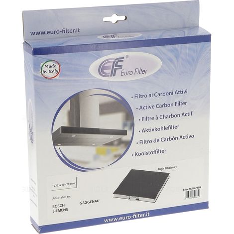 Filtre a charbon actif hotte Bosch Neff Siemens 232X215mm FKS167BSH Eurofilter (1/5)