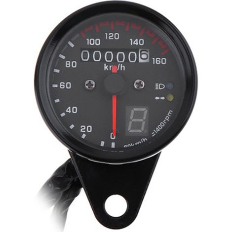 Compteur de vitesse moto universel 12V avec affichage LED rétroéclairé, indicateur de vitesse et kilométrage, odomètre numérique pour motocyclette (1/5)