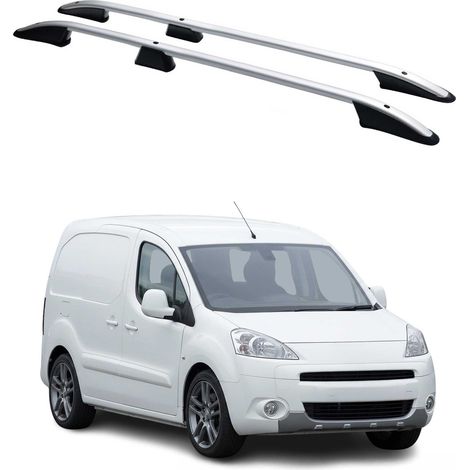 OMAC Barres de Toit longitudinales pour Citroen Berlingo 2008-2018 L1 Alu Gris (1/5)
