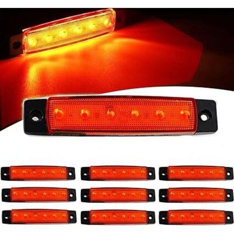10Pcs Feux de Gabarit Latéraux LED,12V Feux de Gabarit LED Arrière Avant Indicateur Feux de Gabarit Latéraux pour Remorque Camion Caravane Camping Car Van Tracteur Bus etc(Rouge)