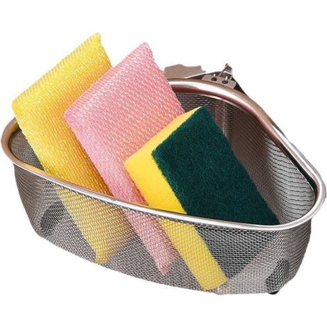 Crépine d'évier de cuisine triangulaire, crépine d'évier d'angle, panier de vidange d'évier multi-usages, passoire alimentaire en acier inoxydable pour déchets de cuisine (1/3)