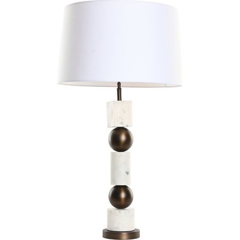 Lampara Sobremesa Acero Marmol 50X50X87 Bronce (1/5)