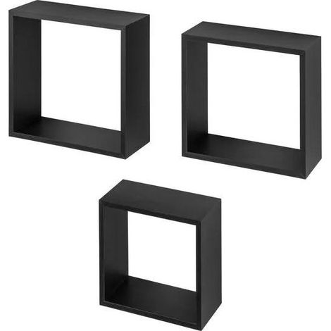 ORION91oficial® - SET x 3 Cubos de estantería MDF de 30x30 cm  Color Negro  - Spaziorion91