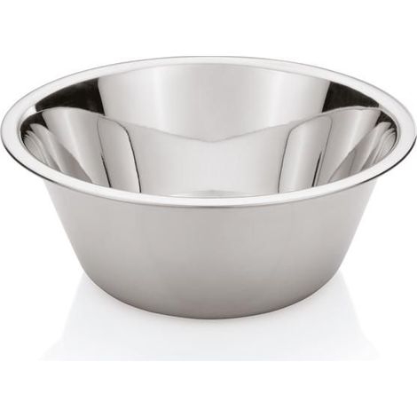 1 bol en acier inoxydable chromé, forme conique avec bord roulé, 8 L, hauteur 135 mm, pour cuisine professionnelle