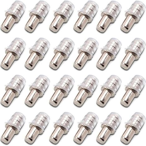 100 Stück Regalstützstifte, Einsteck-Regalstützstifte, 5 mm Einsteck-Regalstützstifte mit Gummihülse für Holzregale - Crezuo