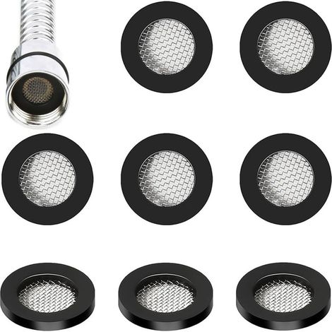 8 pezzi di guarnizioni in acciaio inox con rondella in gomma, guarnizioni a rete filtrante in acciaio inox, guarnizioni O-ring in gomma per filtro (19×11,5 mm) (1/5)