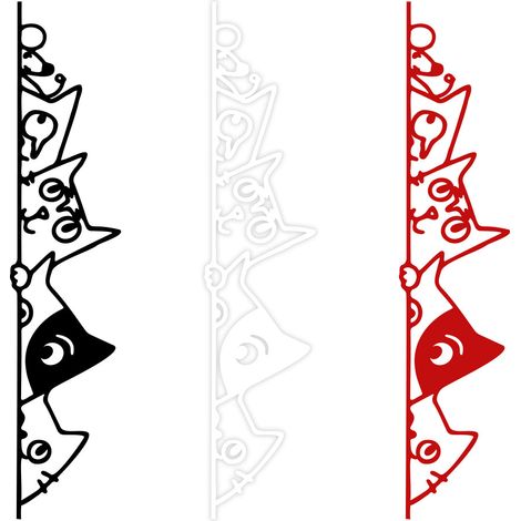 CATS - Sticker mural en vinyle 30X140 cm - Couleur : noir